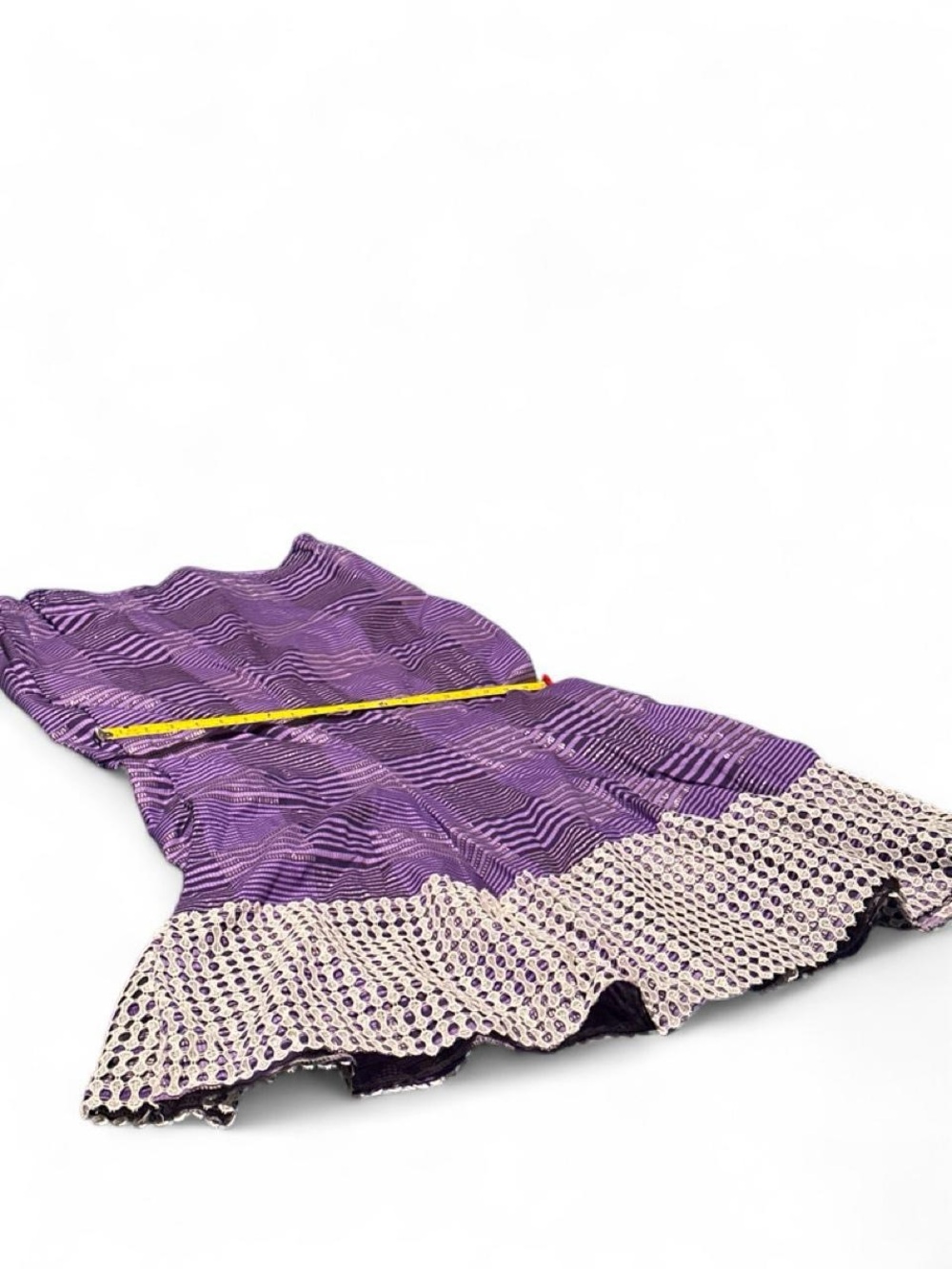 Purple Skirt with Contrast Hem
